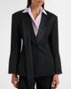The Attico The Attico Satin-trimmed virgin wool blazer - 2