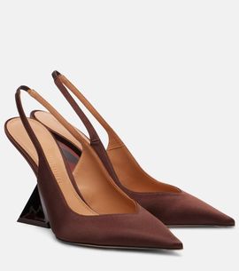 The Attico The Attico Satin slingback wedges
