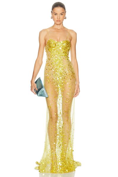 slim fit dress slacks THE ATTICO Gathered Gold Star Mini Dress with Shoulder Pad & Cut Out D –  The Edited Version main image 1