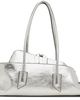 The Attico The Attico Silver 'La Passeggiata' Small Top Handle Bag - 1