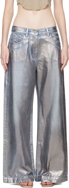 The Attico The Attico Silver Long Jeans
