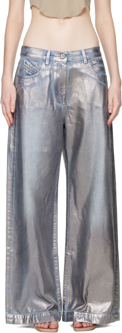 The Attico The Attico Silver Long Jeans