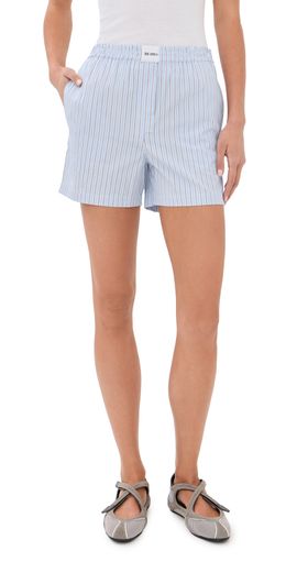 The Attico The Attico Stripe Shorts Light Blue/White