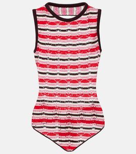 The Attico The Attico Striped crochet cotton top