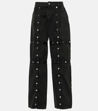 The Attico The Attico Studded convertible low-rise straight jeans