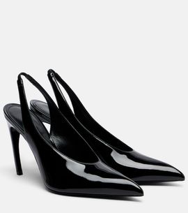 The Attico The Attico Viper leather slingback pumps
