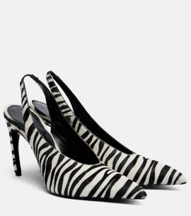 The Attico The Attico Viper zebra-print calf hair pumps