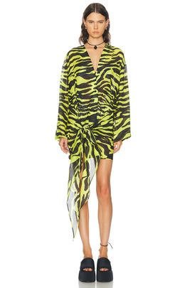 THE ATTICO THE ATTICO Zebra Wrap Mini Dress