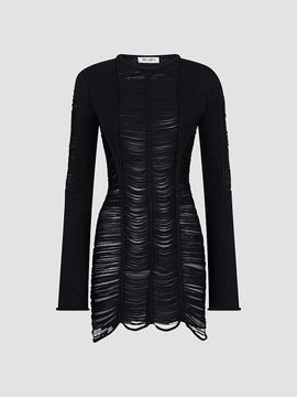 The Attico Women's Distressed Knit Mini Dress