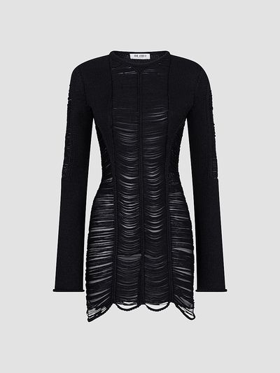 The Attico Women's Distressed Knit Mini Dress