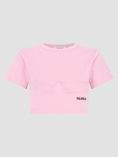 The Attico Women's Underwire Cotton Crop T-Shirt