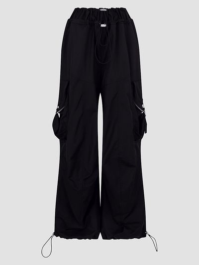 The Attico Women's Wide-Leg Drawcord Cargo Pants