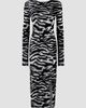 The Attico Women's Zebra Knit Scoopback Midi Dress - 1