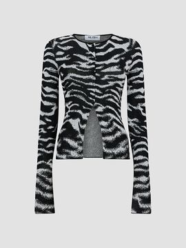 The Attico Women's Zebra Print Cardigan