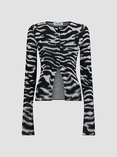 The Attico Women's Zebra Print Cardigan