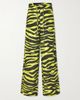 THE ATTICO Zebra-print cotton mid-rise wide-leg pants - 1
