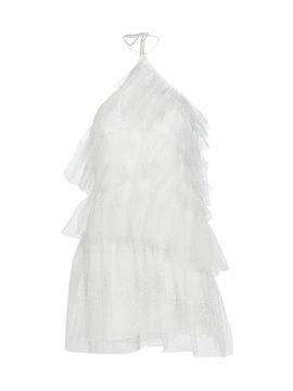 The Bar Women's Sparkle Lou Tulle Halter Minidress