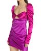 The Bar Women's Two-Tone Silk Satin Twist-Front Minidress - 4