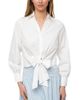 The Burgess Collection The Burgess Collection The Kitty Front Tie Polo Cotton Blouse - 1
