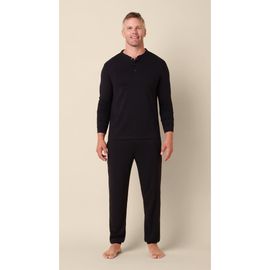The Cat's Pajamas The Cat's Pajamas Classic Pima Knit Henley Pajama Set