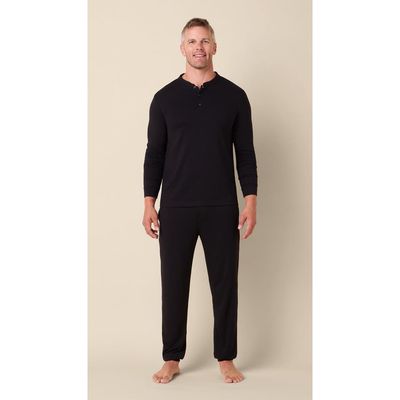The Cat's Pajamas The Cat's Pajamas Classic Pima Knit Henley Pajama Set