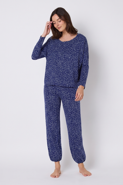 The Cat's Pajamas The Cat's Pajamas Confetti Dot Pima Knit Pullover Pajama Set