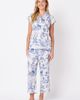 The Cat's Pajamas The Cat's Pajamas Pima Cotton Short-sleeved Capri Pajama Set - 1