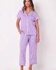 The Cat's Pajamas The Cat's Pajamas Polka Dot Pima Knit Short-Sleeved Capri Pajama Set - 1