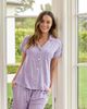 The Cat's Pajamas The Cat's Pajamas Polka Dot Pima Knit Short-Sleeved Capri Pajama Set - 4