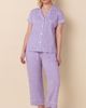 The Cat's Pajamas The Cat's Pajamas Polka Dot Pima Knit Short-Sleeved Capri Pajama Set - 5