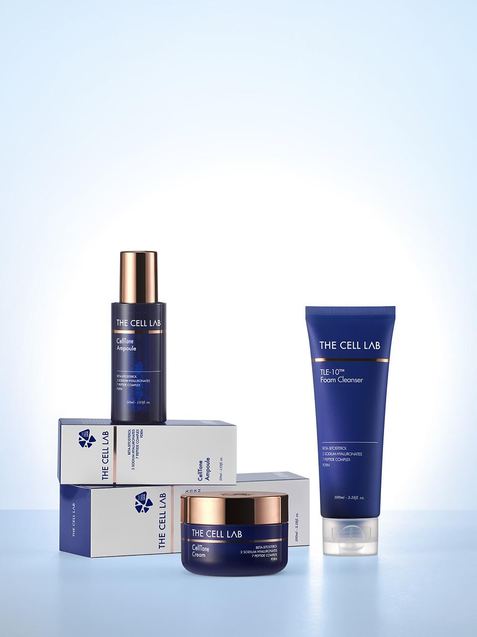 THE CELL LAB Three-piece Set Ampoule + Cream + Foam Cleanser
