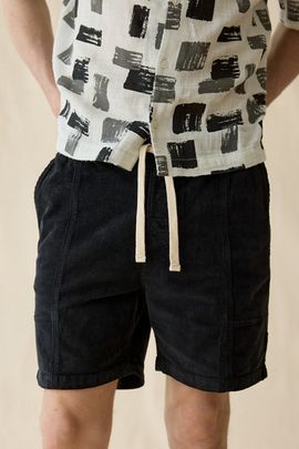 The Critical Slide Society The Critical Slide Society All Day Corduroy Short in Washed Black, Men's at Urban Outfitters