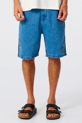 The Critical Slide Society The Critical Slide Society Frank Denim Shorts in Vintage Denim Light, Men's at Urban Outfitters