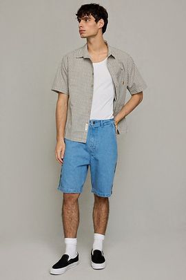 The Critical Slide Society The Critical Slide Society Mojo Frank Jorts in Vintage Denim Light, Men's at Urban Outfitters