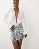 The Dolls House Circa The Dolls House Circa Beaudelle premium knot detail sequined mini skirt in silver - part of a set - 2