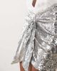 The Dolls House Circa The Dolls House Circa Beaudelle premium knot detail sequined mini skirt in silver - part of a set - 3