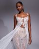 The Dolls House Circa The Dolls House Circa Cieran tie front lace maxi top in ivory - part of a set-White - 2