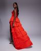 The Dolls House Circa The Dolls House Circa Dolce tiered ruffle high low maxi dress in red - 4