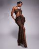 The Dolls House Circa The Dolls House Circa Karlie cut out floral corsage maxi dress in black - 1