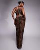 The Dolls House Circa The Dolls House Circa Karlie cut out floral corsage maxi dress in black - 3