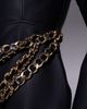The Dolls House Circa The Dolls House Circa Kellis leather look square neck chain detailing mini dress in black - 3