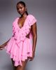 The Dolls House Circa The Dolls House Circa Sara cut-out ruffle mini dress in candy pink - 1