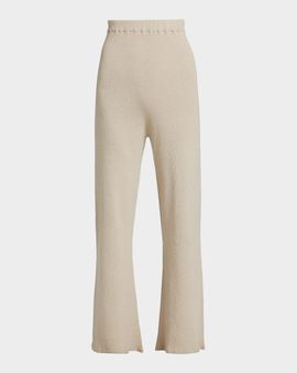 The Elder Statesman Delicash Silk-Cashmere Knit Flared Pants