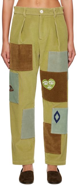 The Elder Statesman The Elder Statesman Green Patch Trousers