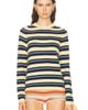 The Elder Statesman The Elder Statesman Laurel Stripe Crew Sweater - 1