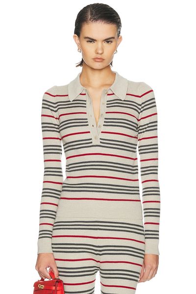 The Elder Statesman The Elder Statesman Libeccio Stripe Polo Sweater