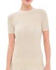 The Elder Statesman The Elder Statesman Superlight Ellie Rib Knit Cashmere Tee Natural - 1