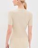 The Elder Statesman The Elder Statesman Superlight Ellie Rib Knit Cashmere Tee Natural - 3