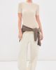 The Elder Statesman The Elder Statesman Superlight Ellie Rib Knit Cashmere Tee Natural - 5