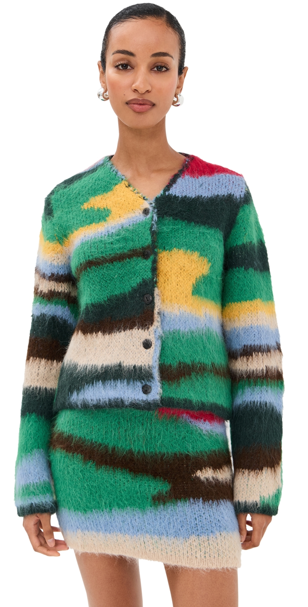 The Elder Statesman - Topo Jacquard Cardigan F25 Multi